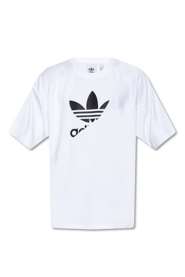 White T SchaferandweinerShops Canada shirt with logo ADIDAS Originals adidas tubular white camo sneakers clearance sale